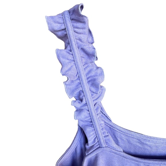 Lavender Ruffle Ribbed Tank - Picture 2 of 10